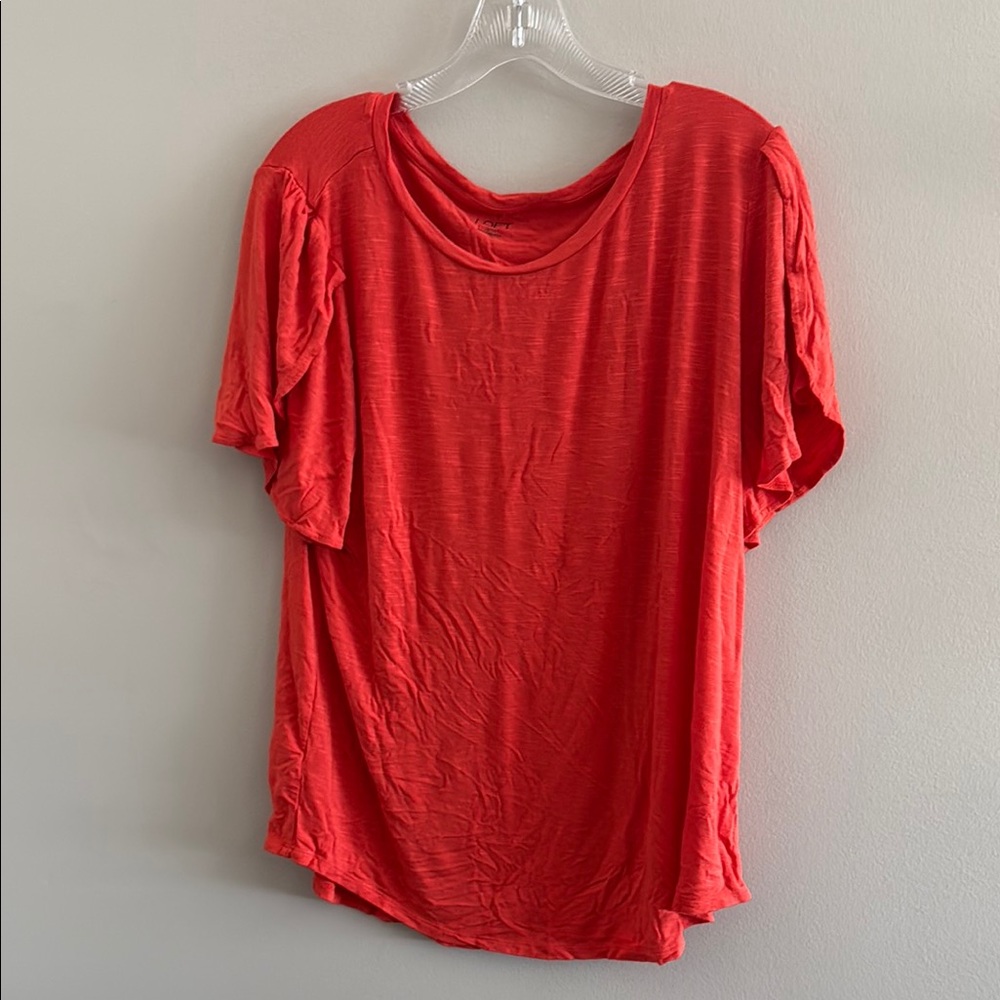 LOFT Bright Orange Short Sleeve Tee